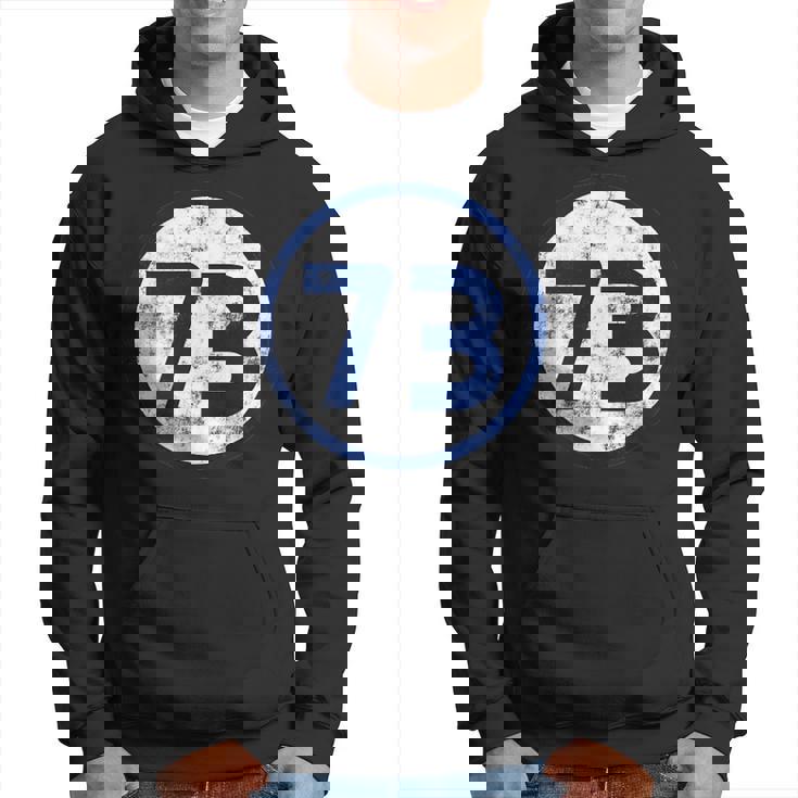 Sheldon Nerd Numero 73 Blue Circle Felpa con cappuccio