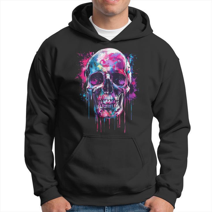 Skeleton Skull Biker Rocker Skull Punk Rock Kapuzenpullover