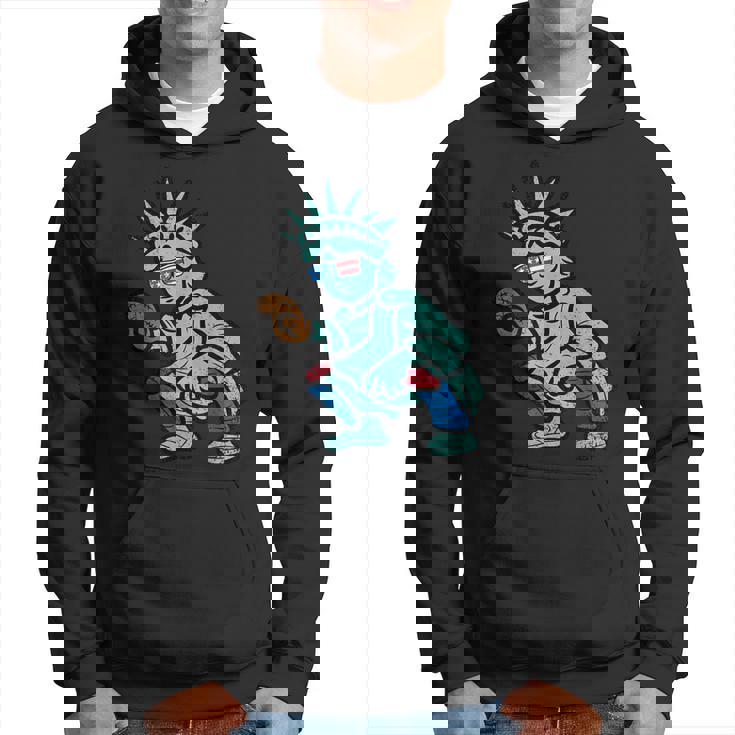 Statue Of Liberty Baseball Player 4Th Of July Sport American Hoodie