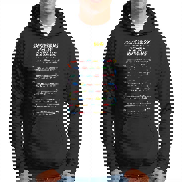 I Survived 100 Days Of School Drop Off Lines 100 Days Hoodie