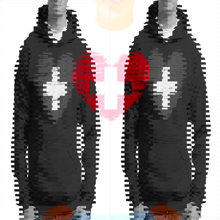 Switzerland Heart Swiss Flag Swiss Pride Sudadera