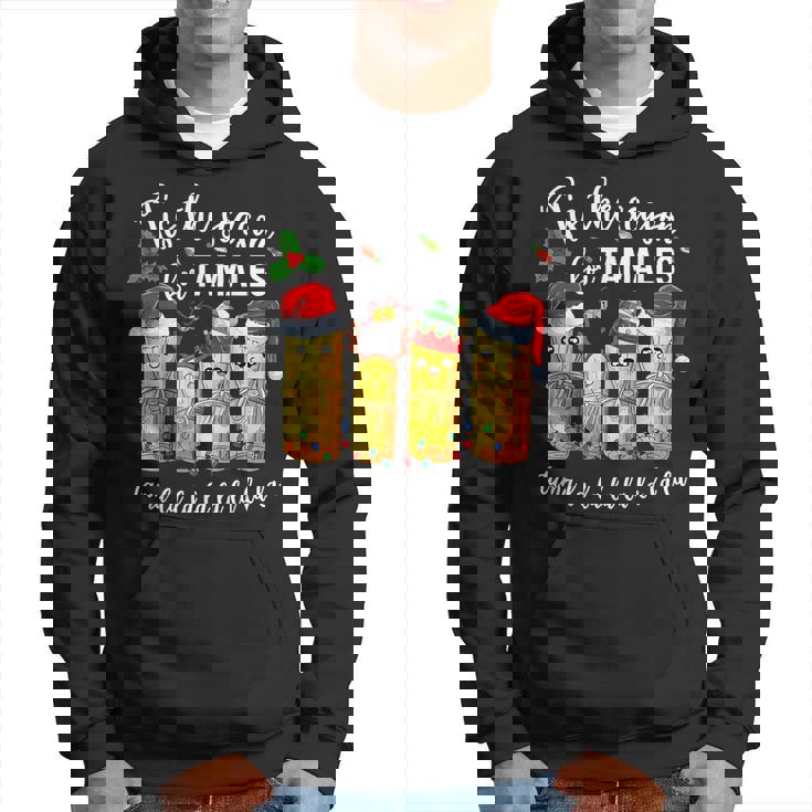 Tis The Season For Tamales Mexican Christmas Santa Hat Hoodie