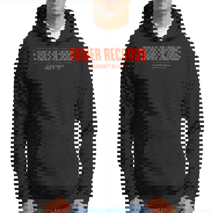 Tower Record Retro Sunset Blvd Vintage Music Hollywood Hoodie