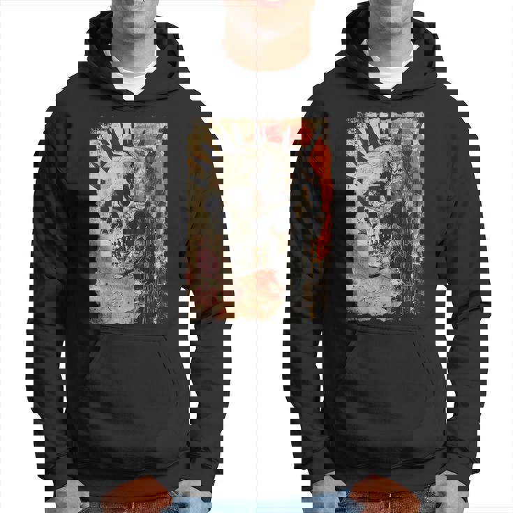 Vintage Graffiti Biker Rocker Skull Punk Horror Skull Hoodie