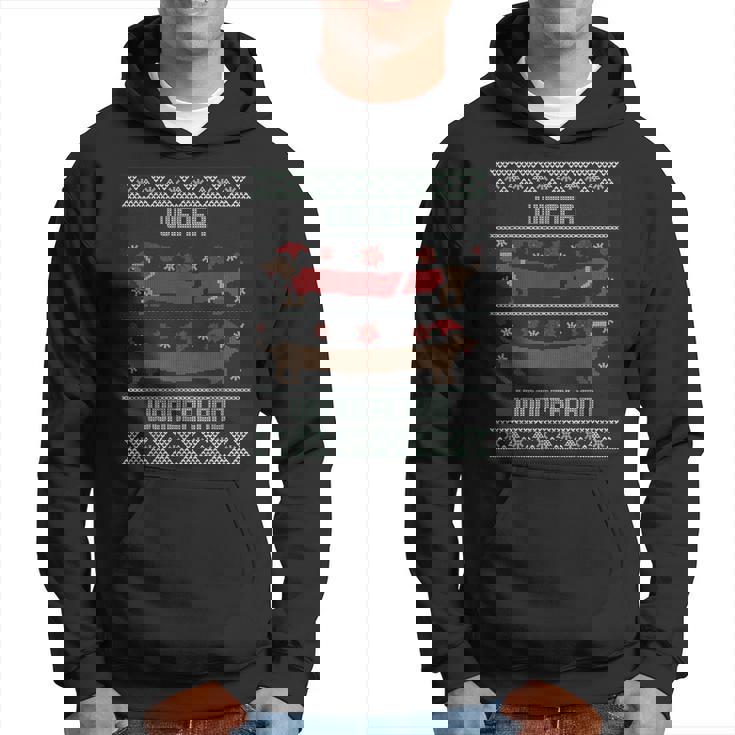 Wiener Wonderland Dachshund Dog Ugly Christmas Sweater Hoodie Thegiftio UK