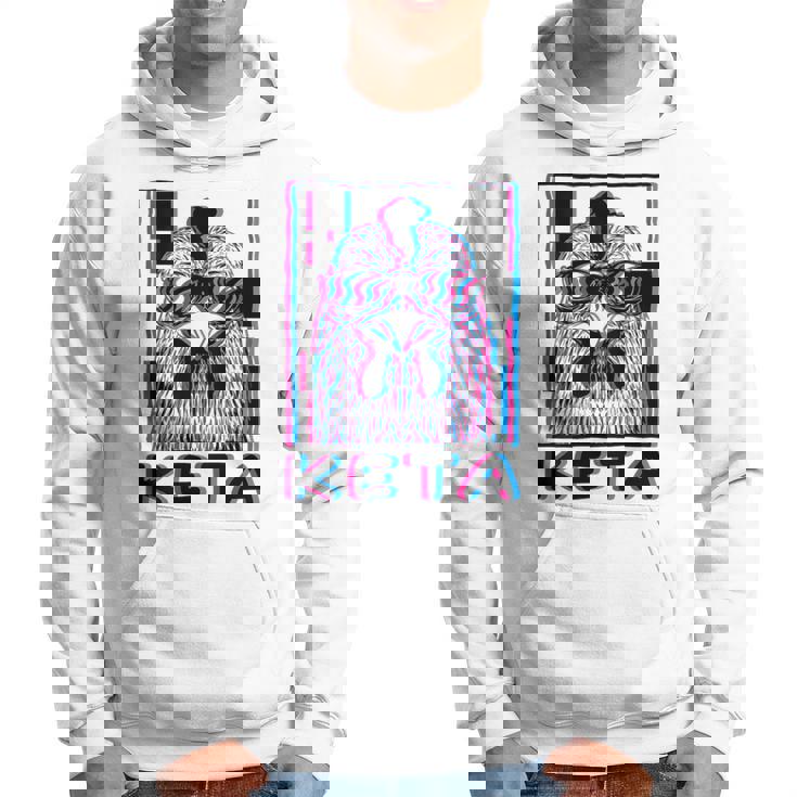 Backprint Divertente Raver Animale Dj Festa Festival Keta Felpa con cappuccio