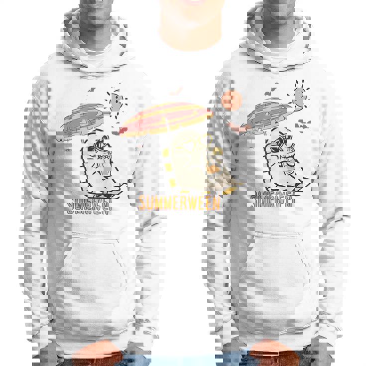 Cute Ghost Spooky Beach Summer Vacation Halloween Summerween Hoodie