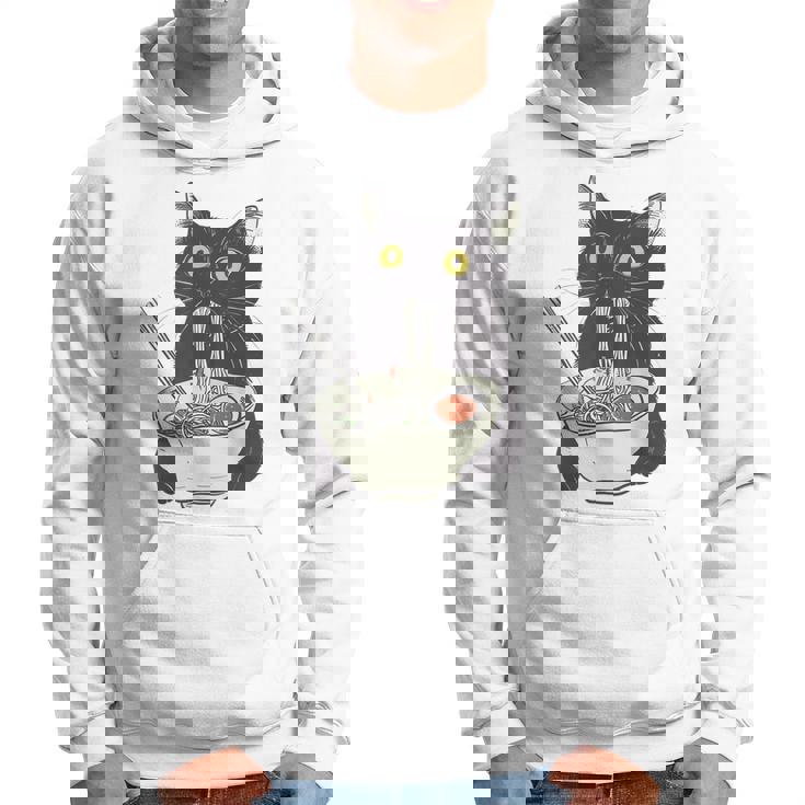 Cat Eating Ramen Vintage Japanese Noodles Hoodie