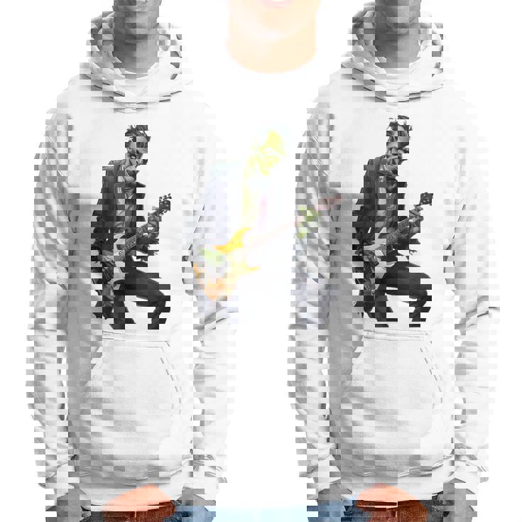 Halloween Cool Monster Playing Electric Guitar Hoodie