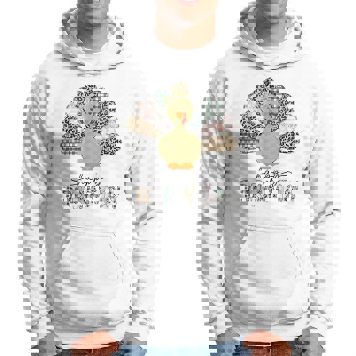 Happy Turkey Day Cute Turkey Thanksgiving Hoodie