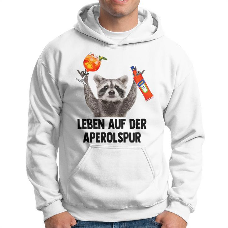 Leben Auf Der Aperolspur Raccoon Meme Racoon Pedro Spritz Kapuzenpullover