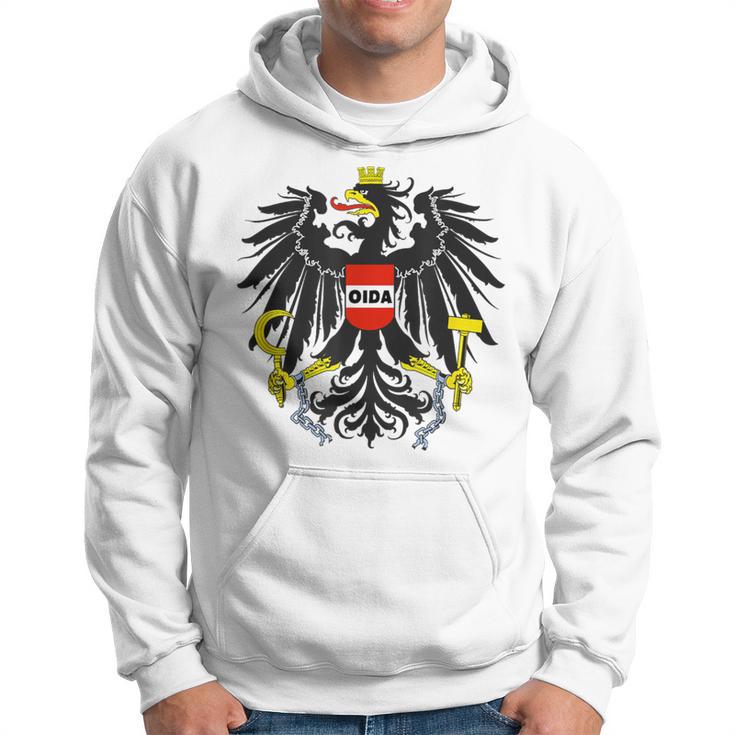 Oida Austria Flag Dialect Meme Schmäh Eagle Austria Gray Kapuzenpullover