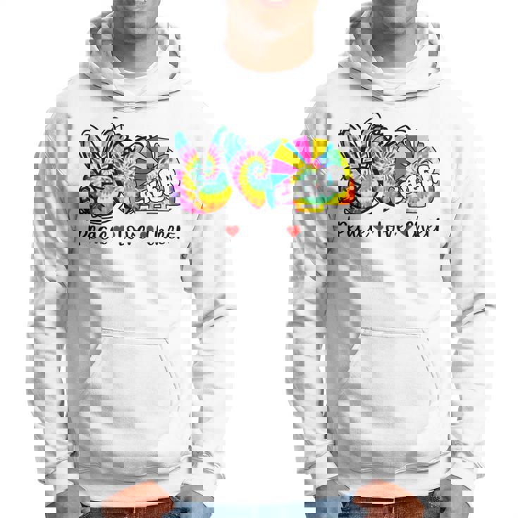 Peace Love Cheer Tie Dye Heart Cheerleading Back To School Hoodie