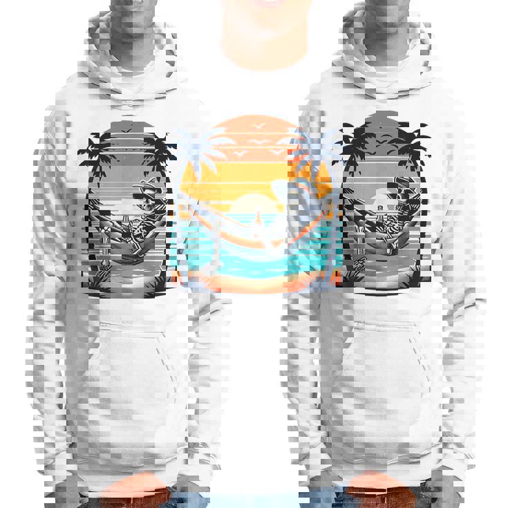 Tropical Beach Vacation Skeleton Summer Drinking Skeleton Hoodie
