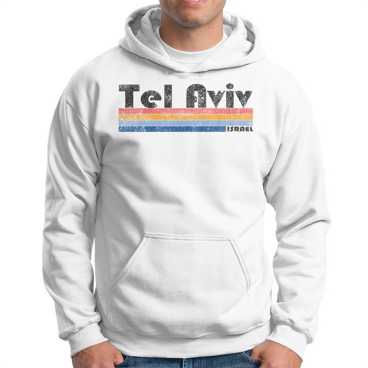 Vintage 1980S Style Tel Aviv Israel Gray Kapuzenpullover