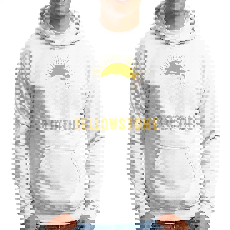 Yellowstone National Park Vintage Wild Bear Sunset Hoodie