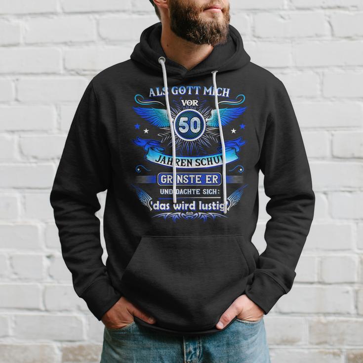 50Th Birthday Als Gott Michor 50 Jahre Schuf Grinste Er Grins Kapuzenpullover Geschenke für Ihn