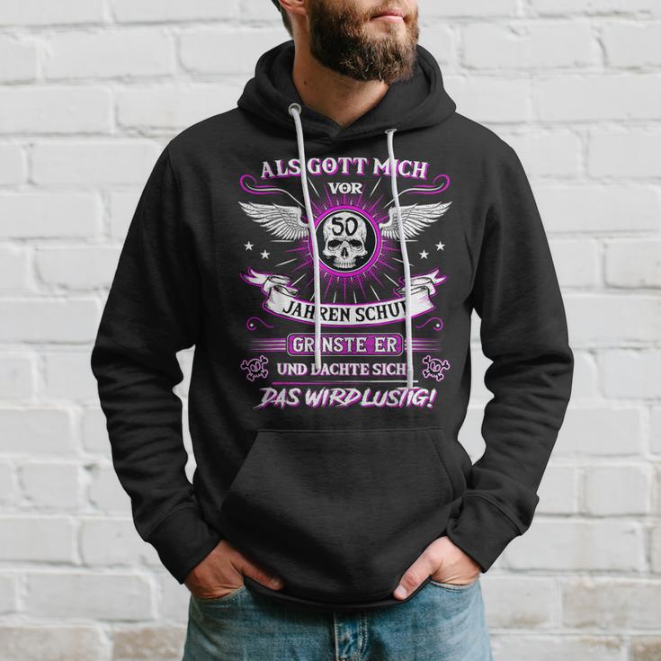 50Th Birthday Als Gott Michor 50 Jahre Schuf Grinste Er Grins Kapuzenpullover Geschenke für Ihn