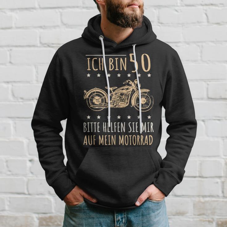 50Th Birthday Biker Bitte Helfen Sie Mir Auf Mein Motorrad Kapuzenpullover Geschenke für Ihn