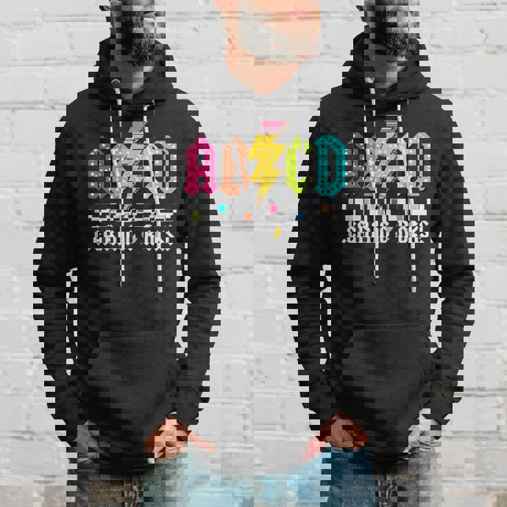 Abcd Learning Rocks Lightning Students Black Back To School Hoodie Gifts for Him