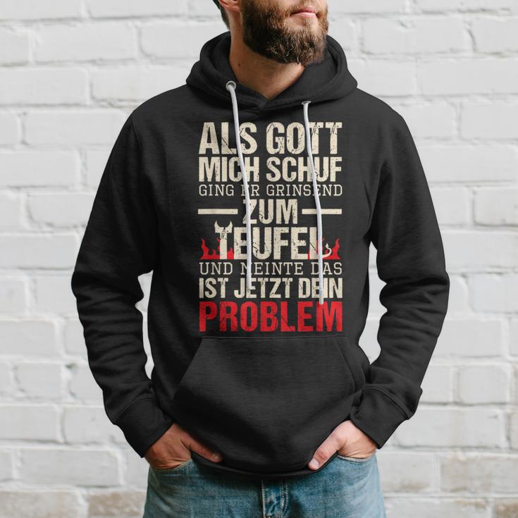 Als Gott Mich Schuf Ging Er Grinsend Zum Teufel German Kapuzenpullover Geschenke für Ihn