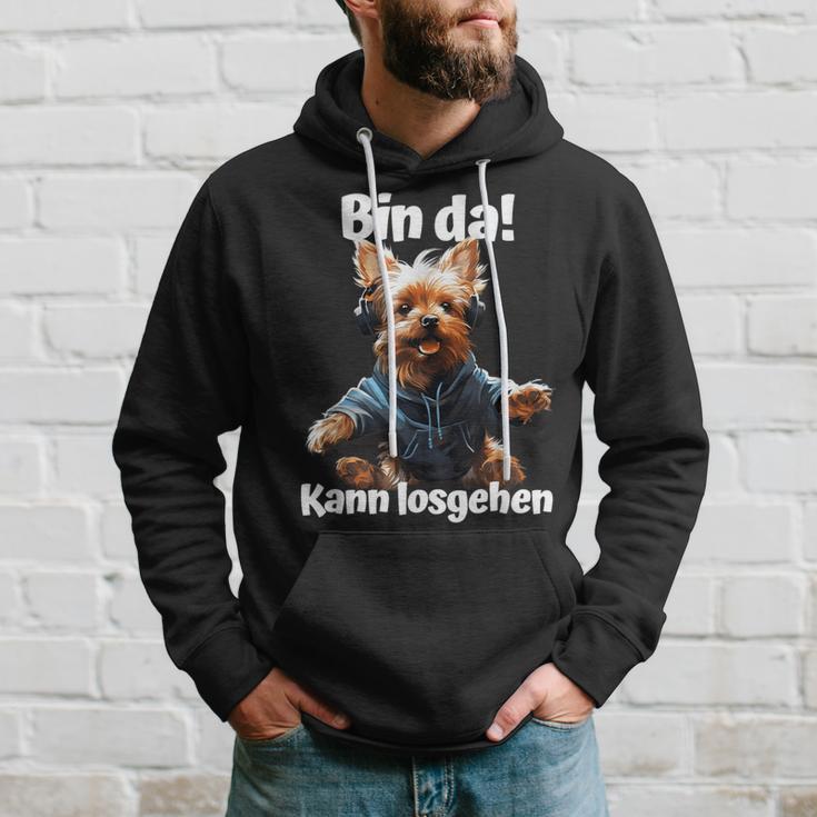 Bin Da Kann Losgehen Yorkie Dog Lover Kapuzenpullover Geschenke für Ihn