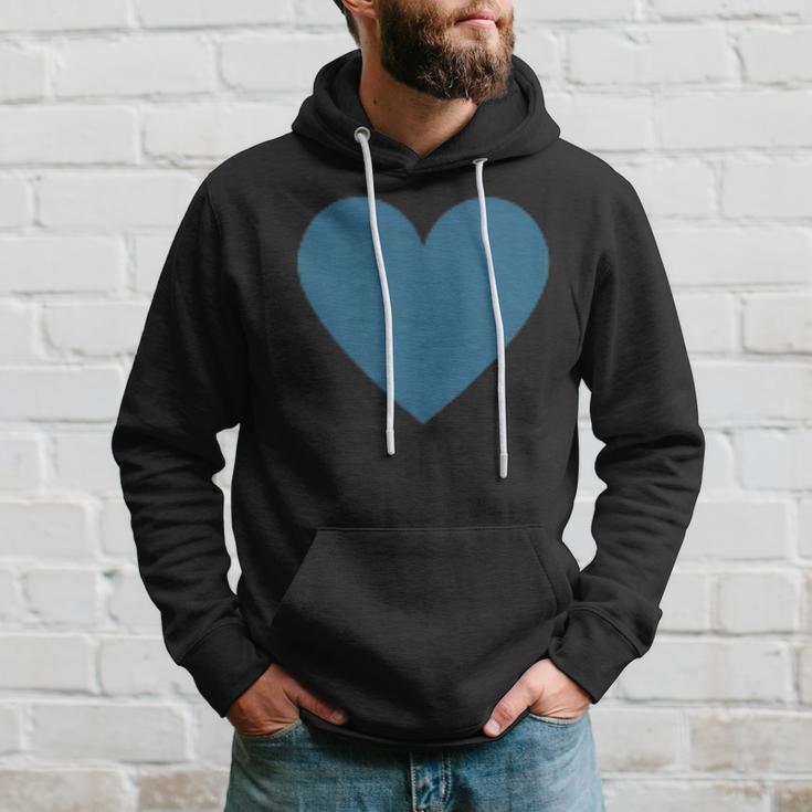 Blaues Herz Simples Minimalistisch Süßes Heart Kapuzenpullover Geschenke für Ihn