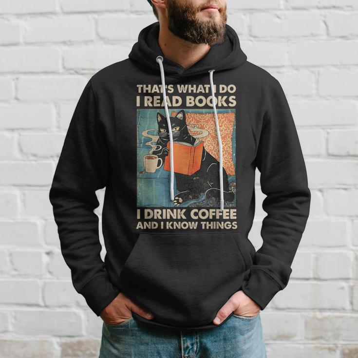 Cat Ich Lese Books Ich Trinke Kaffee Und Weiß Dinge Kapuzenpullover Geschenke für Ihn