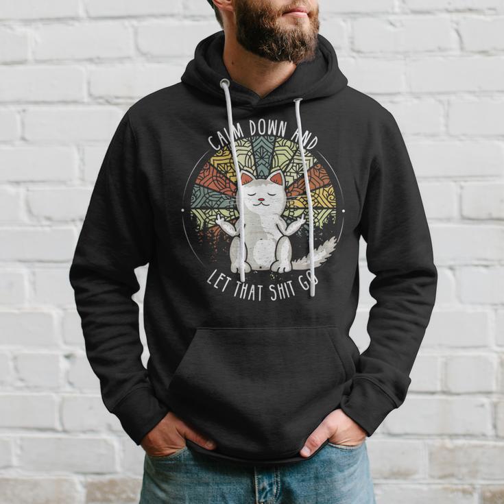 Cat Middle Finger Retro Slogan Kapuzenpullover Geschenke für Ihn