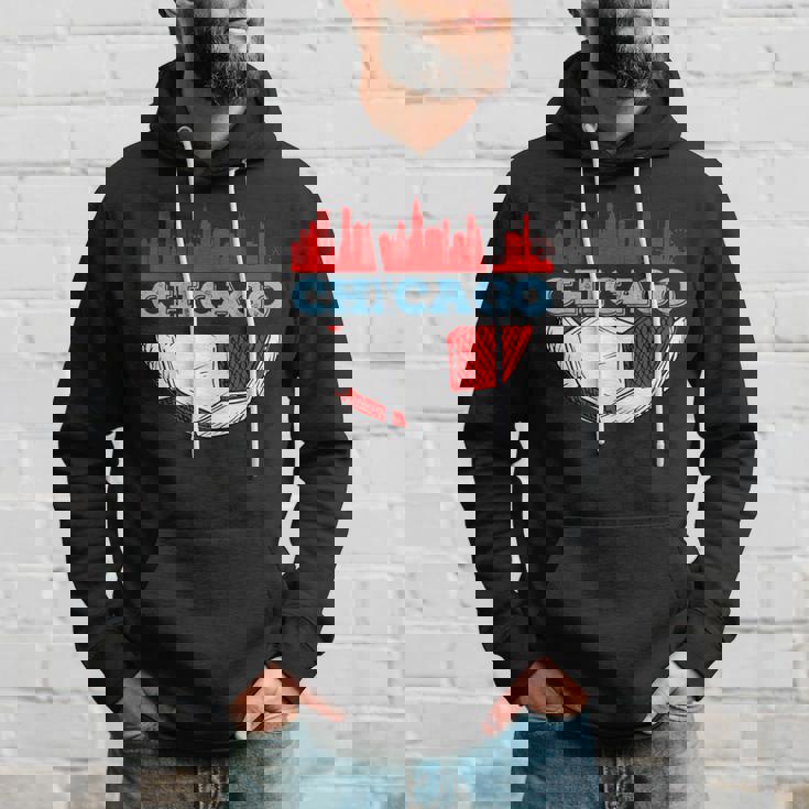 Chicago Skyline Chicago Soccer Futbol Lover Hoodie Gifts for Him