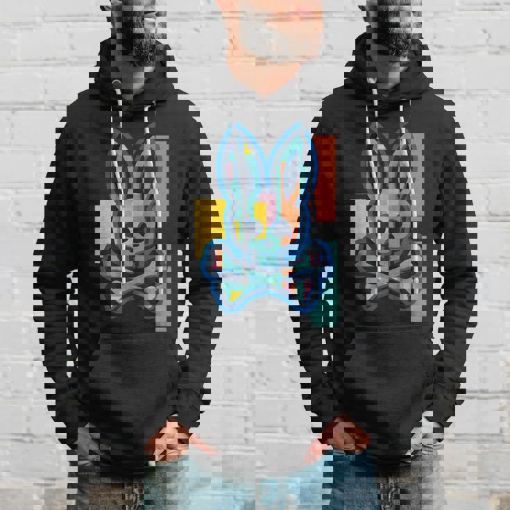 Colorful Skull And Crossbones Bad Rabbit Bunny Christmas Hoodie Gifts for Him