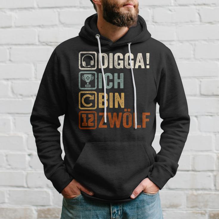 Digga Ich Bin 12 Zwölf Jahre 12Th Birthday Boy Gamer Kapuzenpullover Geschenke für Ihn