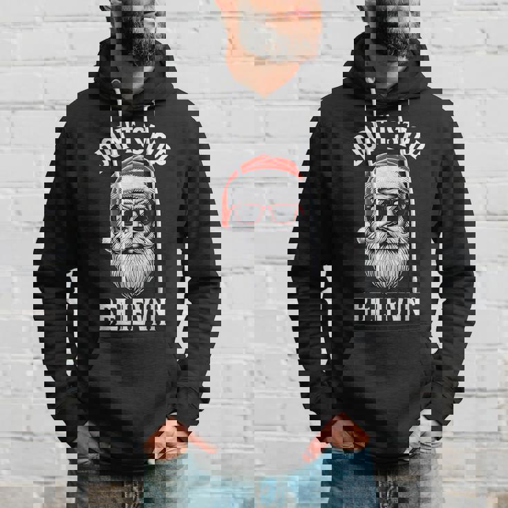 Don't Stop Believing Santa Claus Christmas Boys Hoodie Gifts for Him