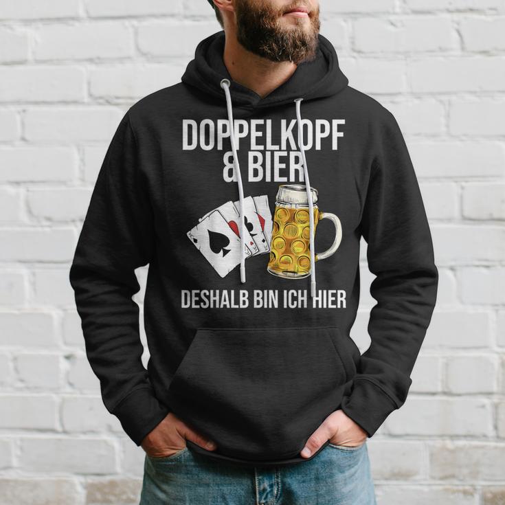 Doppelkopf Und Bier Da Bin Ich Hier Kapuzenpullover Geschenke für Ihn