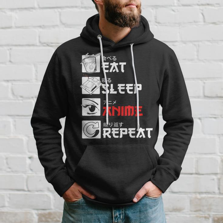 Eat Sleep Anime Repeat For Manga Fans Kapuzenpullover Geschenke für Ihn