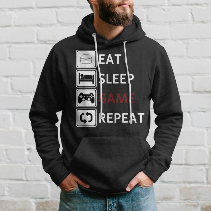 Eat Sleep Game Repeat Essen Schlafen Gamecken Wiederholen Kapuzenpullover Geschenke für Ihn