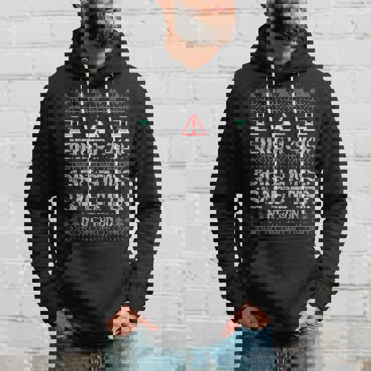 Error 404 Sweater Not Found Computer Christmas Felpa con cappuccio Regalos para él