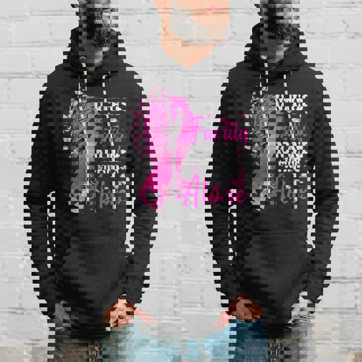 In This Family No One Fight Alone Breast Cancer Awareness Hoodie Gifts for Him