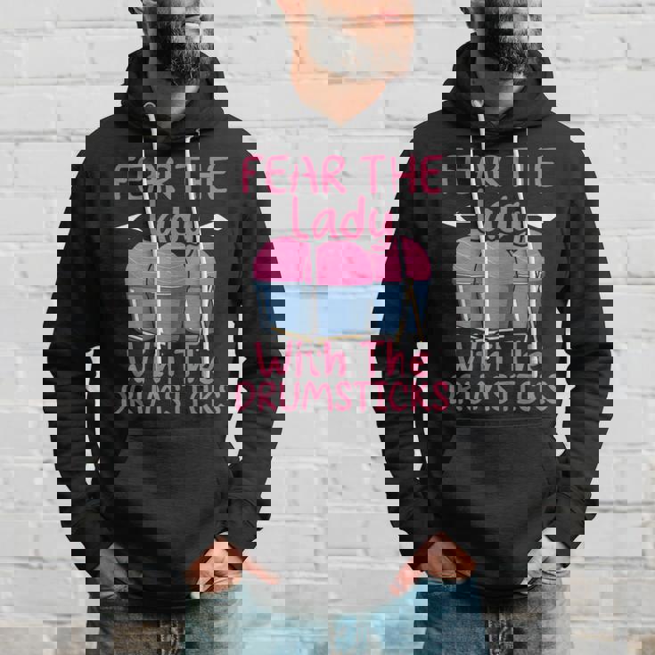 Fear The Lady With The Drumsticks Cardio Drumming Hoodie Gifts for Him