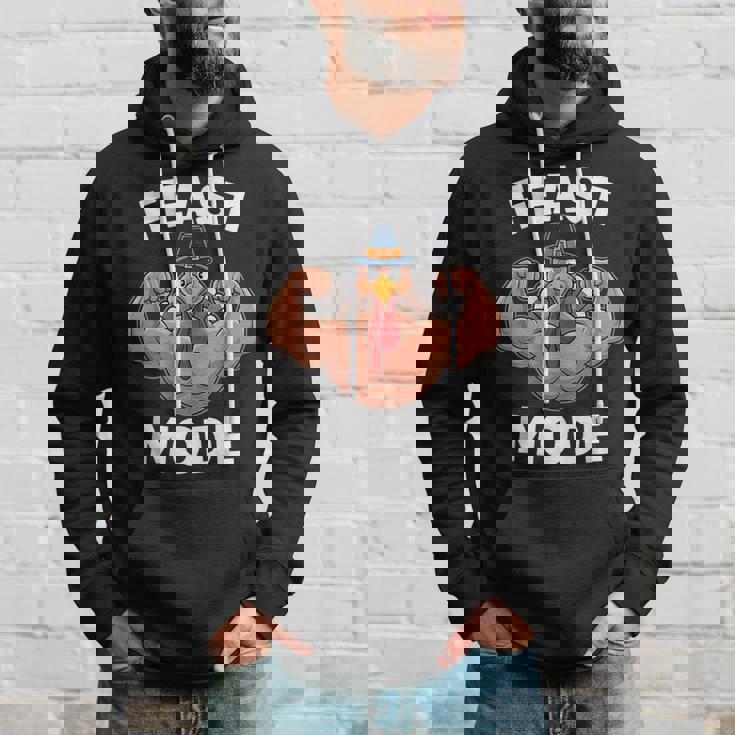 Feast Mode On Turkey Muscle Thanksgiving Family Dinner Hoodie Gifts for Him