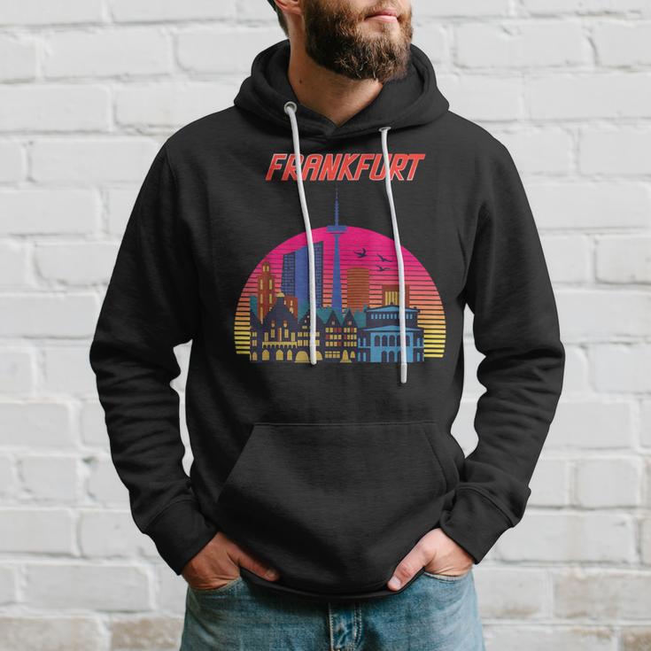 Frankfurt Retro Skyline Frankfurt Am Main Kapuzenpullover Geschenke für Ihn