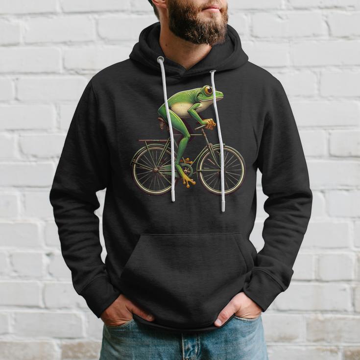 With Frosch Fährt Fahrrad Motif Kapuzenpullover Geschenke für Ihn