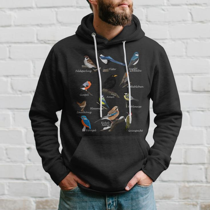 Garden Birds Bird Drawing Bird Blue Tit Robin Kapuzenpullover Geschenke für Ihn