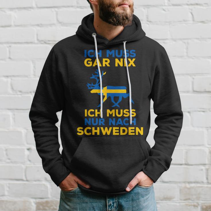 Ich Muss Nur Nach Sweden Scandinavia Nordlicht Kapuzenpullover Geschenke für Ihn