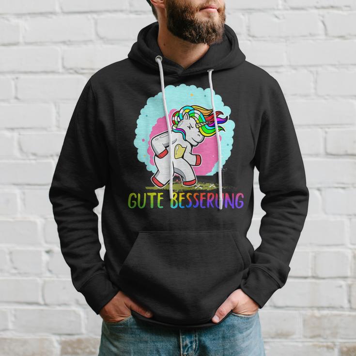 Gute Besserung Unicorn Unicorn Belly Pain Sick Flu Kapuzenpullover Geschenke für Ihn