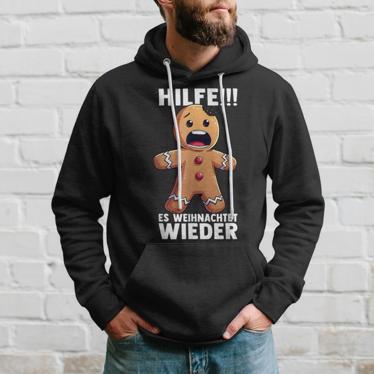 Hilfe Es Weihnachtet Wieder X Xmas Christmas Gingerbread Kapuzenpullover Geschenke für Ihn