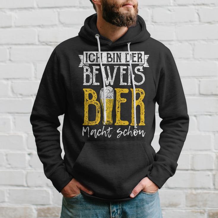 Ich Bin Der Beweis Bier Macht Schön Sauftour Biertrinker German Kapuzenpullover Geschenke für Ihn