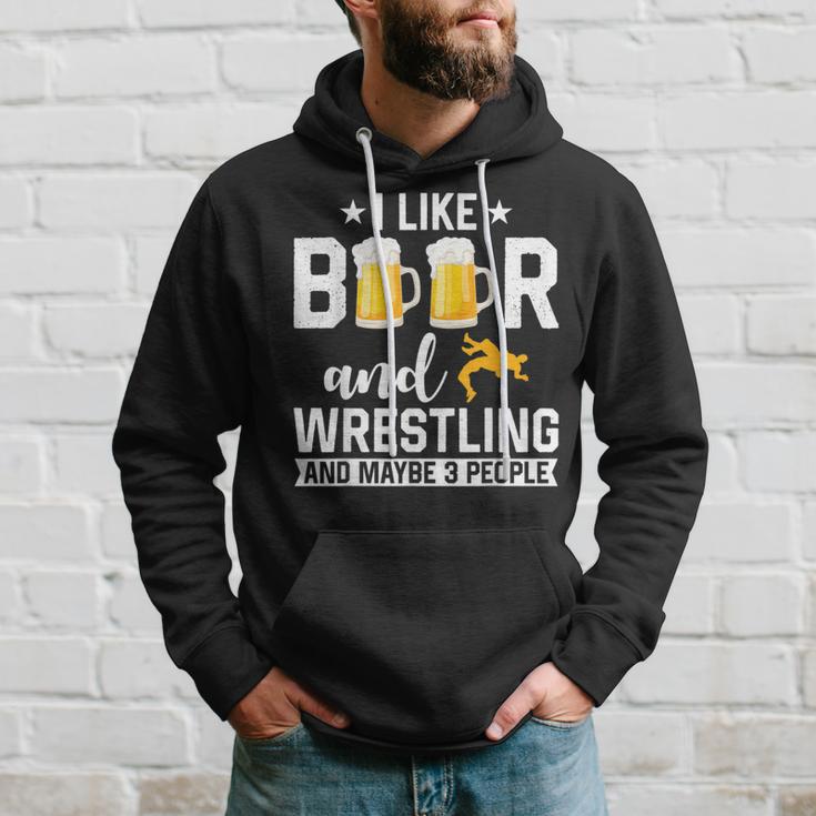 Ich Mag Bier Und Wrestling Und Mag 3 Leute Wrestler Coach Kapuzenpullover Geschenke für Ihn