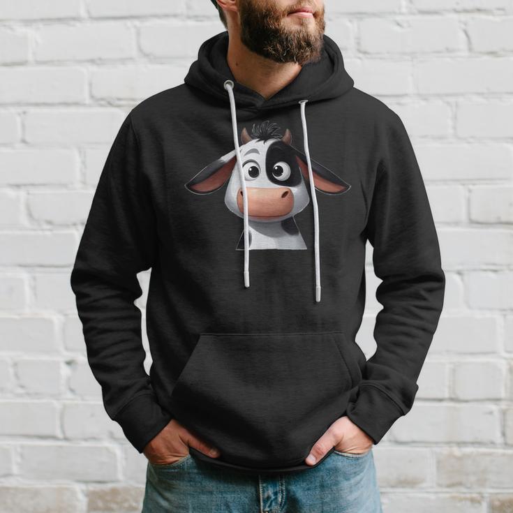 Kuh Lustig Süß Niedlich Comic Cartoon Kühe Tiere Kapuzenpullover Geschenke für Ihn