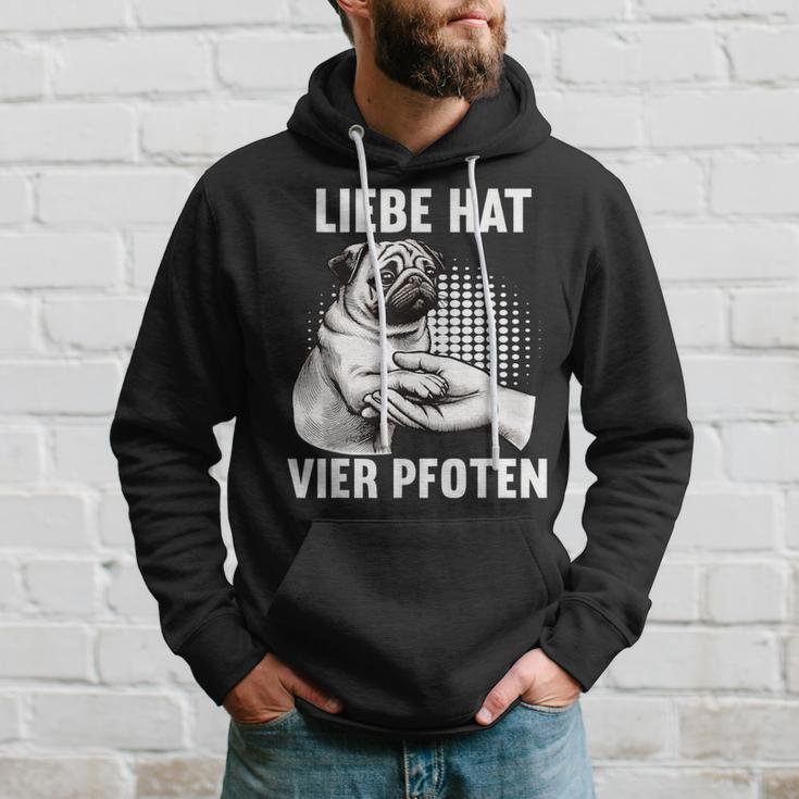 Liebe Hatier Pfoten Mops Pug Pug Dog Liebe Hatier Paw Kapuzenpullover Geschenke für Ihn